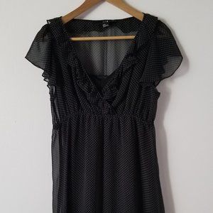 F21 - Med Navy Dot Sheer Dress